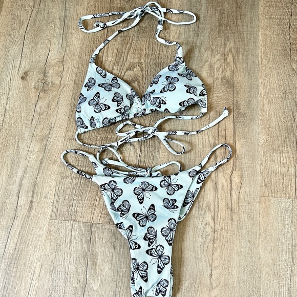 ZAFUL turquoise butterfly bikini set size 6. - Picture 8 of 11